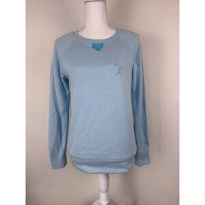 Baseballism women's small light blue‎ long sleeve sweatshirt pullover top casual